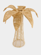 Coro Cora Dark Beige Palm Tree Iraca Medium Candle Holder