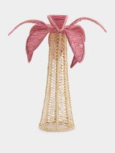 Coro Cora Pink Palm Tree Iraca Large Candle Holder