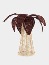 Coro Cora Burgundy Palm Tree Iraca Medium Candle Holder