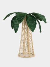 Coro Cora Dark Green Palm Tree Iraca Medium Candle Holder