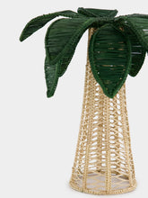 Coro Cora Dark Green Palm Tree Iraca Medium Candle Holder