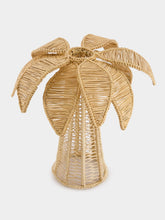 Coro Cora Dark Beige Palm Tree Iraca Medium Candle Holder