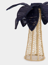 Coro Cora Navy Palm Tree Iraca Medium Candle Holder
