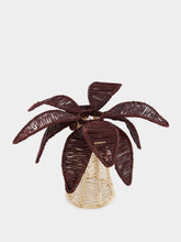 Coro Cora Burgundy Palm Tree Iraca Small Candle Holder