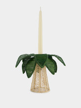 Coro Cora Dark Green Palm Tree Iraca Small Candle Holder