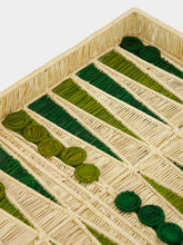 Coro Cora Olive and Light Olive Iraca Palm Backgammon Board