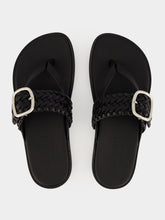 HEREU Black Tanca Woven Thong Sandals