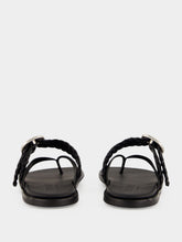 HEREU Black Tanca Woven Thong Sandals