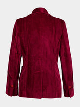 Paula Tansy Cabernet Velvet Plissé Blazer