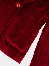 Paula Tansy Cabernet Velvet Plissé Blazer