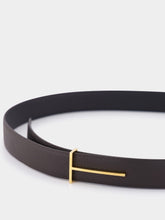 Tom Ford Brown and Black Slim T Leather Belt