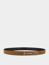 Tom Ford Olive Brown Suede Calf Leather Belt