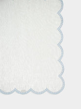 Paula Living Cascais White Linen Napkin with Blue Dots Border