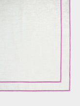 Paula Living Lisboa Linen Napkin with Pink Border