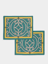 La DoubleJ Set of 2 Cortile Green Linen Placemats