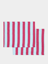 La DoubleJ Set of 2 Stripped Burgundy Placemats