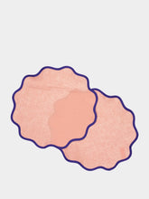 La DoubleJ Set of 2 Pink Rainbow Cloud Placemats