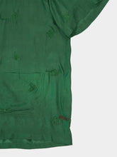 Baziszt Green Thrive Short-Sleeve Silk Shirt