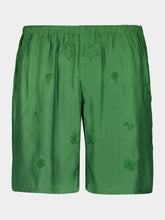 Baziszt Green Thrive Silk Shorts