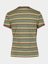 Marni Green and Orange Striped Cotton T-Shirt