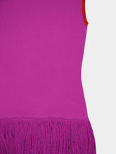 Paula Tina Bellflower Jacquard Tank Top with Fringes