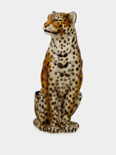 Les Ottomans Leopard Hand-Painted Ceramic Sculpture