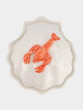Les Ottomans Handpainted Lobster Ceramic Serving Bowl