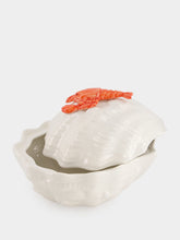 Les Ottomans Handpainted Lobster Ceramic Serving Bowl