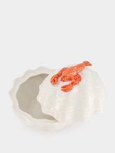 Les Ottomans Handpainted Lobster Ceramic Serving Bowl