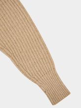 Beige Zipped Alpaca Wool Cardigan | PDP - Fashion Clinic