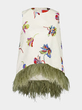 La DoubleJ La Scala Infiorata Sleeveless Top with Feathers