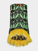 La DoubleJ Graphic-Print Feather-Hem Top