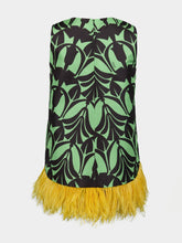 La DoubleJ Graphic-Print Feather-Hem Top