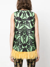 La DoubleJ Graphic-Print Feather-Hem Top