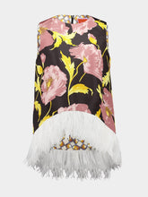 La DoubleJ La Scala Black Floral Feather Top