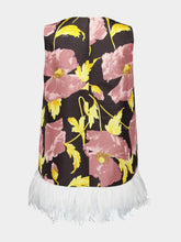 La DoubleJ La Scala Black Floral Feather Top