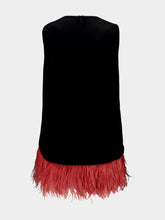 La DoubleJ La Scala Black Velvet Top with Feather Hem