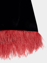 La DoubleJ La Scala Black Velvet Top with Feather Hem