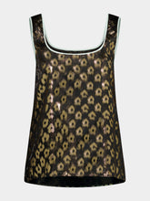 La DoubleJ Brown and Gold Silk Strap Top