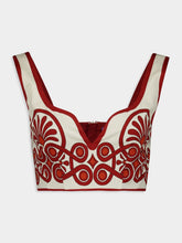 La DoubleJ Medallion Placée Cream Baia Crop Top