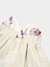 La DoubleJ Cream Peony Satin V-Neck Top