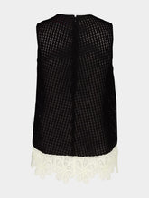 La Scala Black Sleeveless Top with Lace Hem | PDP - Fashion Clinic