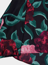 La DoubleJ Black Silk Floral Long-Sleeve Top