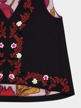 La DoubleJ La Scala Black Embroidered V-Neck Jersey Top