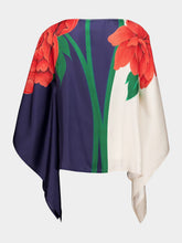 La DoubleJ Queen Peony Placée Blue Foulard Top