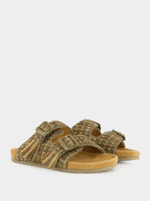 Baziszt Khaki Green Tress Suede Sandals