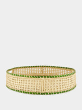 La DoubleJ Green Raffia Woven Tray