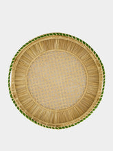 La DoubleJ Green Raffia Woven Tray