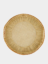 La DoubleJ Orange Raffia Woven Tray