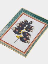 La DoubleJ Parrotstem Forest Green Porcelain Tray